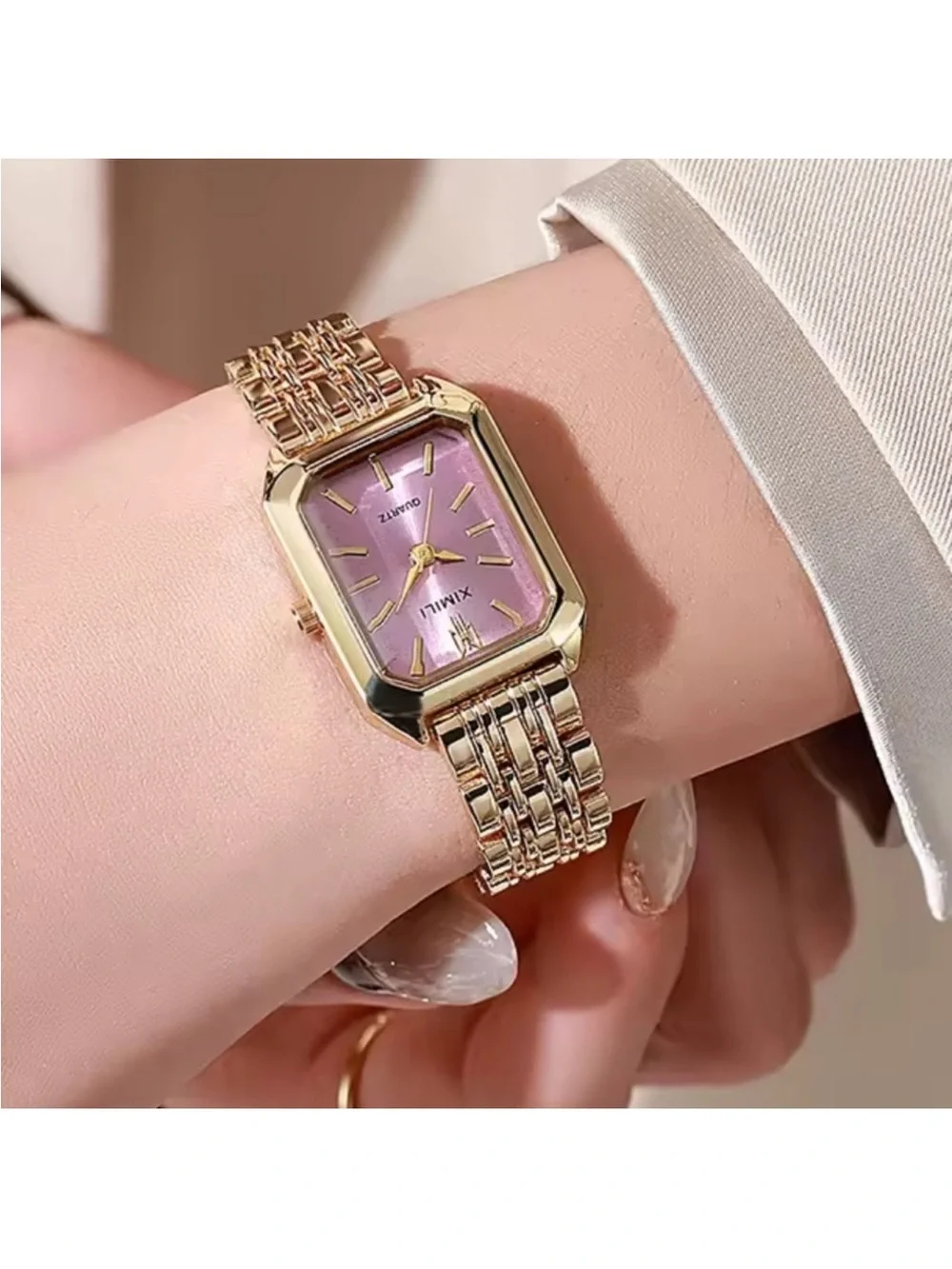 New 24k Gold Plated Purple Face Women's Watch